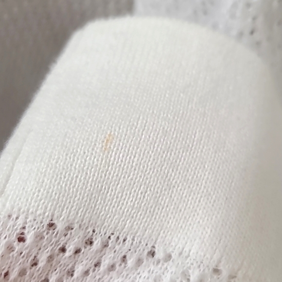 TALBOTS Lightweight Open Weave 100% Pima Cotton White Long Sleeve Sweater, MP - Picture 6 of 6